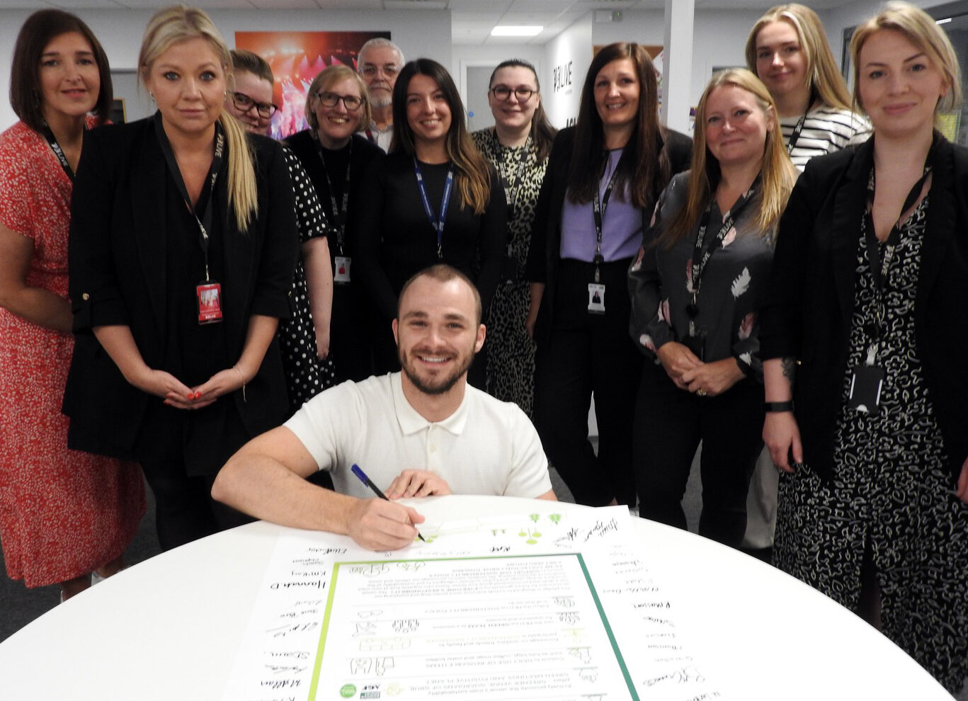 P&J Live Staff Sign Sustainabilty Pledge
